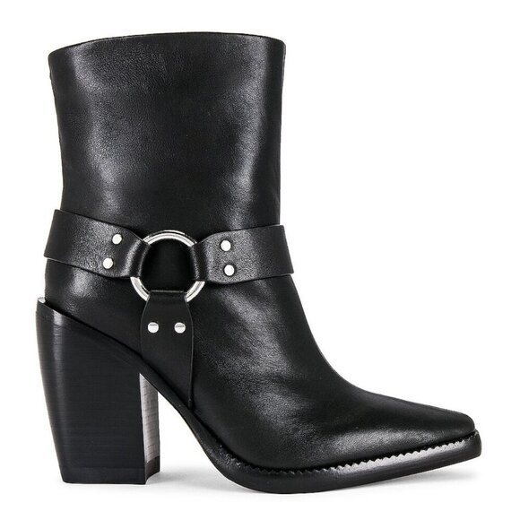 rag & bone Shoes - Rag and Bone Rio Western Boot Black O Ring Grommets Harness Pointed Toe EU 38